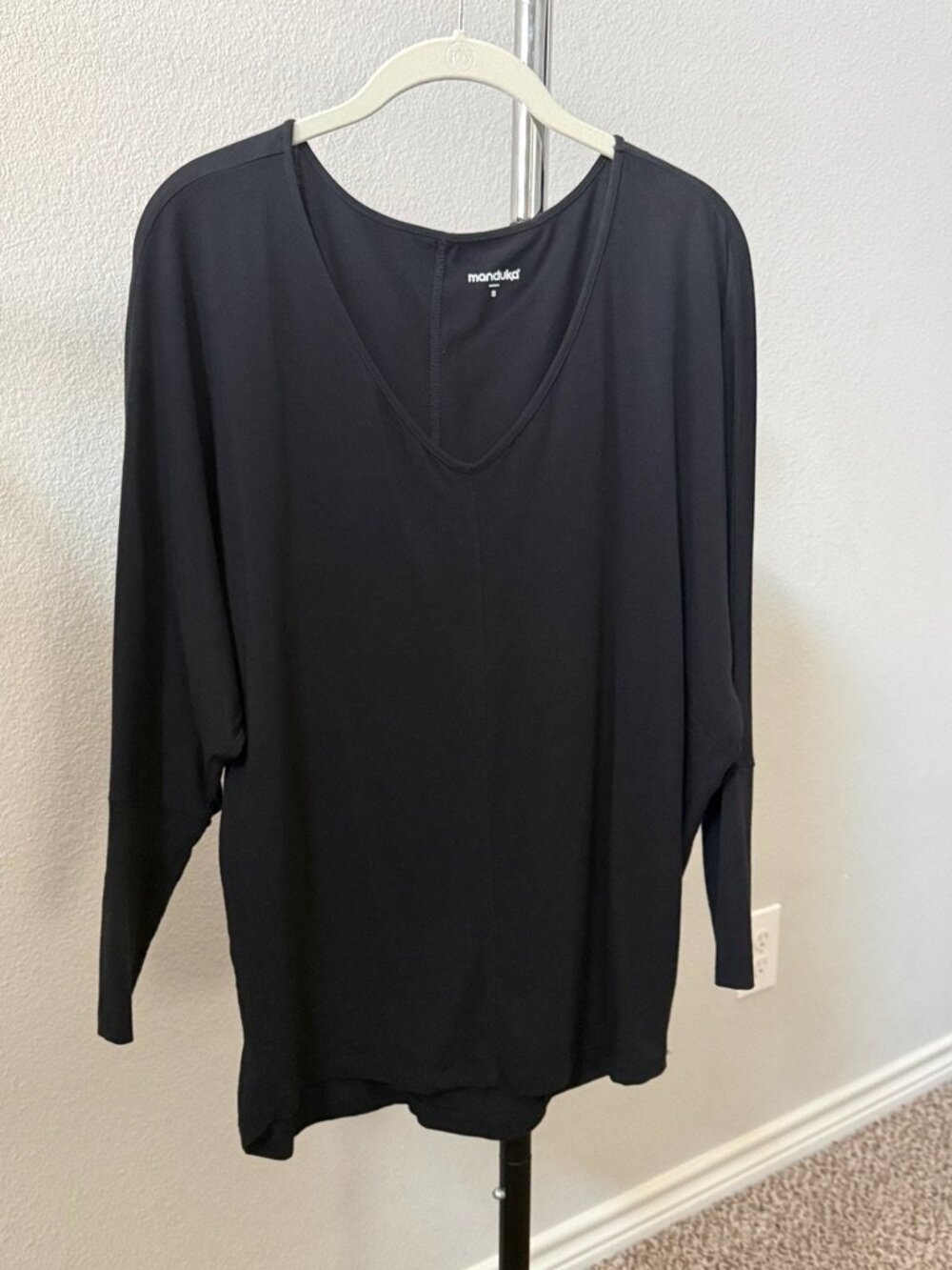 Manduka Adorn Dolman Top Black Size Small Yoga Athleisure
